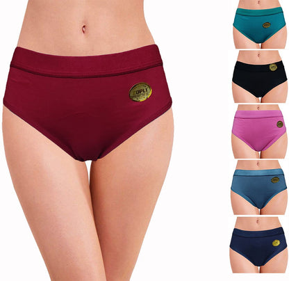 Zopli Hipster Multicolor Cotton Fabric Daily Wearing use Plain Panty /Panties For Women And Girls