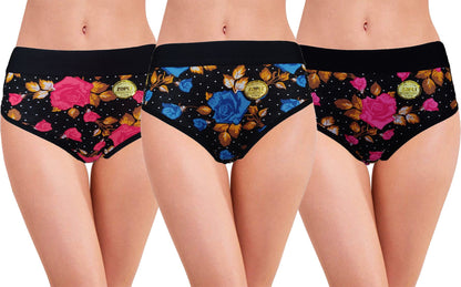 Zopli Hipster Multicolor Cotton Fabric Daily Wearing use Printed Panty /Panties For Women And Girls