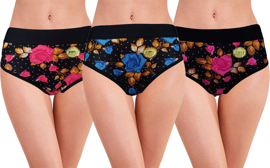 Zopli Hipster Multicolor Cotton Fabric Daily Wearing use Printed Panty /Panties For Women And Girls