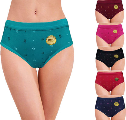 Zopli Hipster Multicolor Cotton Fabric Daily Wearing use Printed Panty /Panties For Women And Girls