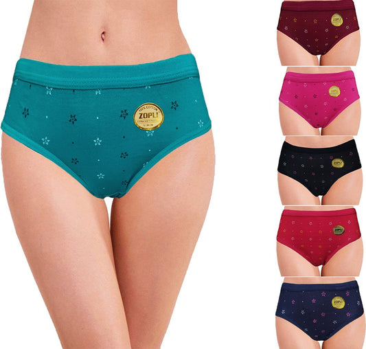 Zopli Hipster Multicolor Cotton Fabric Daily Wearing use Printed Panty /Panties For Women And Girls